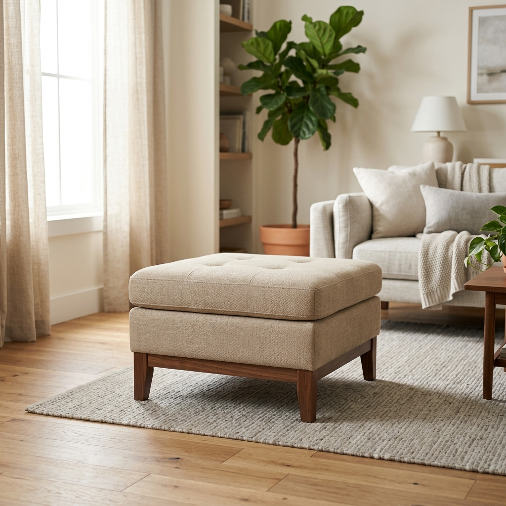 Haven Upholstered Ottoman image 2 Haven Upholstered Ottoman - zrayin furniture image