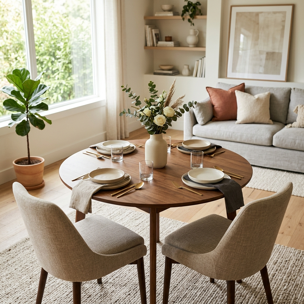 Alder Round Dining Table image 2 Alder Round Dining Table - zrayin furniture image