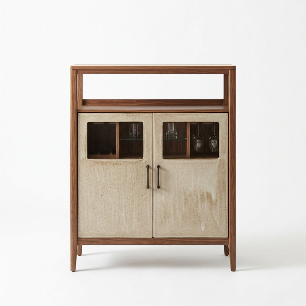 Stoneware Bar Cabinet image 1 Stoneware Bar Cabinet - zrayin furniture image