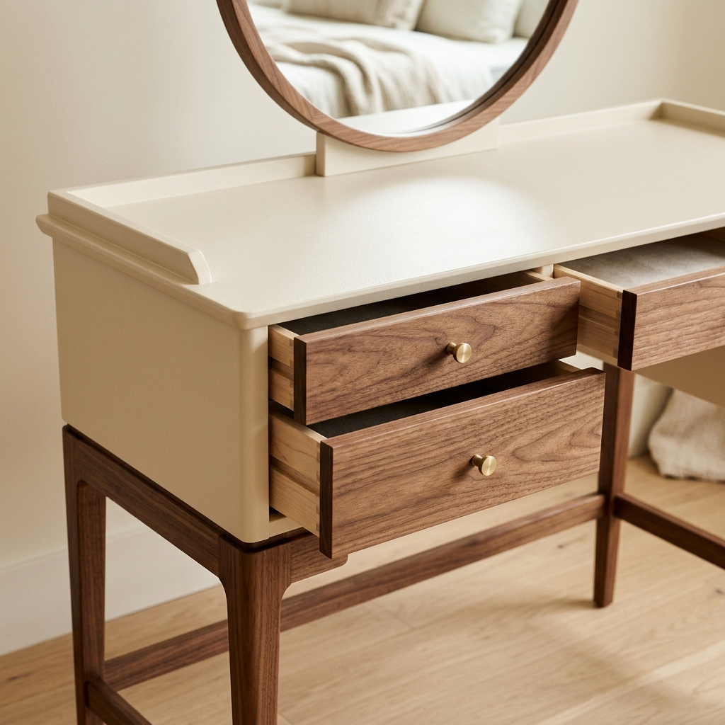Mira Vanity Desk with Mirror image 3 Mira Vanity Desk with Mirror - zrayin furniture image