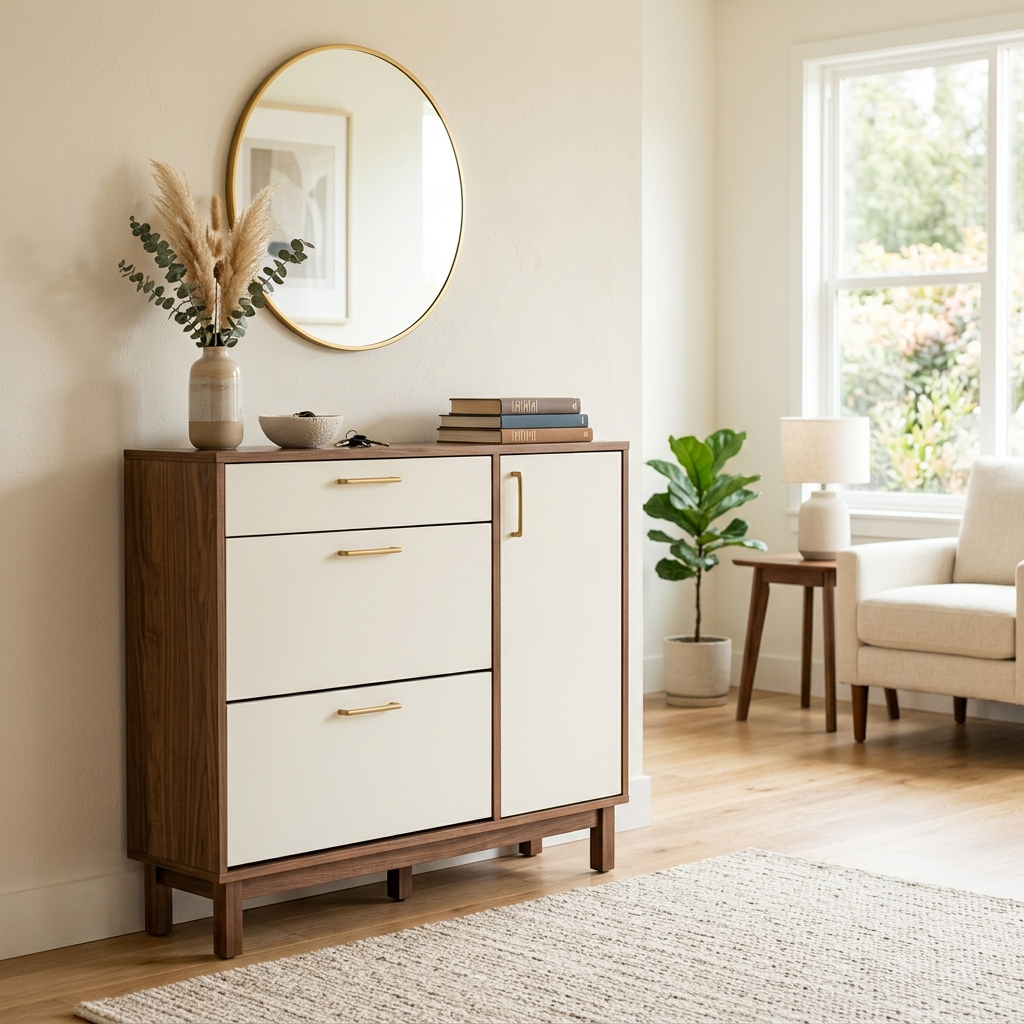 Vesta Entryway Shoe Cabinet image 2 Vesta Entryway Shoe Cabinet - zrayin furniture image